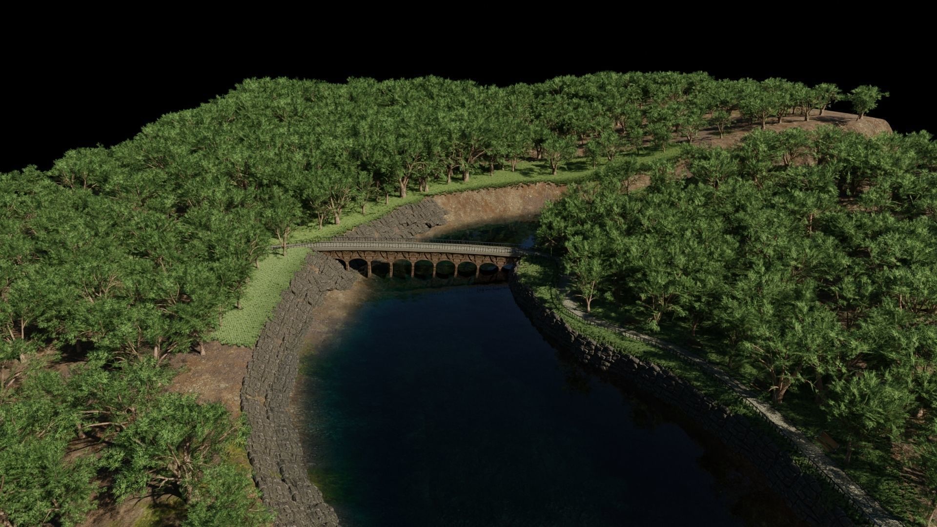 Park Scene 3D model_10