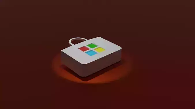 Microsoft store logo 3d Free low-poly 3D model