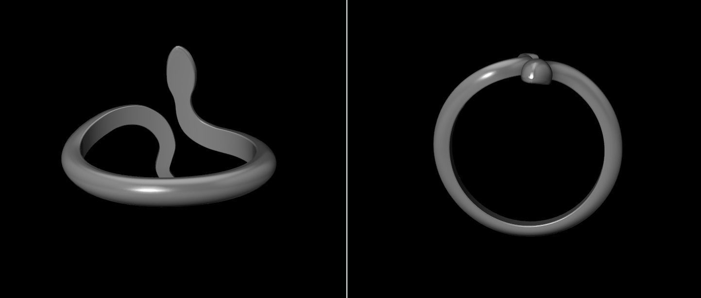 Dainty Snake  Ring Band Mix Size 3D print model_20