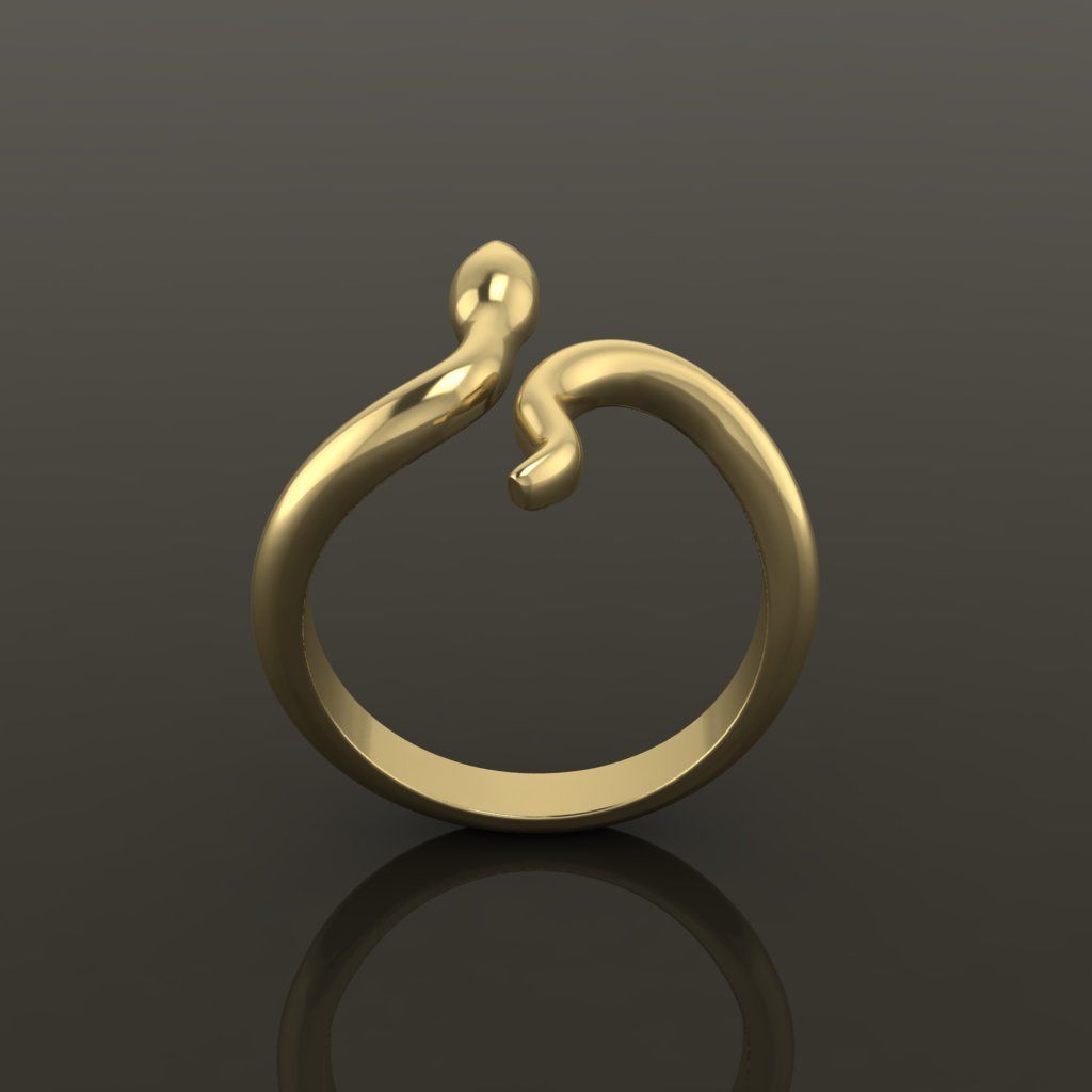 Dainty Snake  Ring Band Mix Size 3D print model_6
