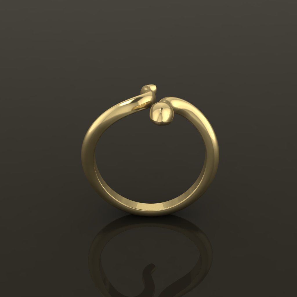Dainty Snake  Ring Band Mix Size 3D print model_5