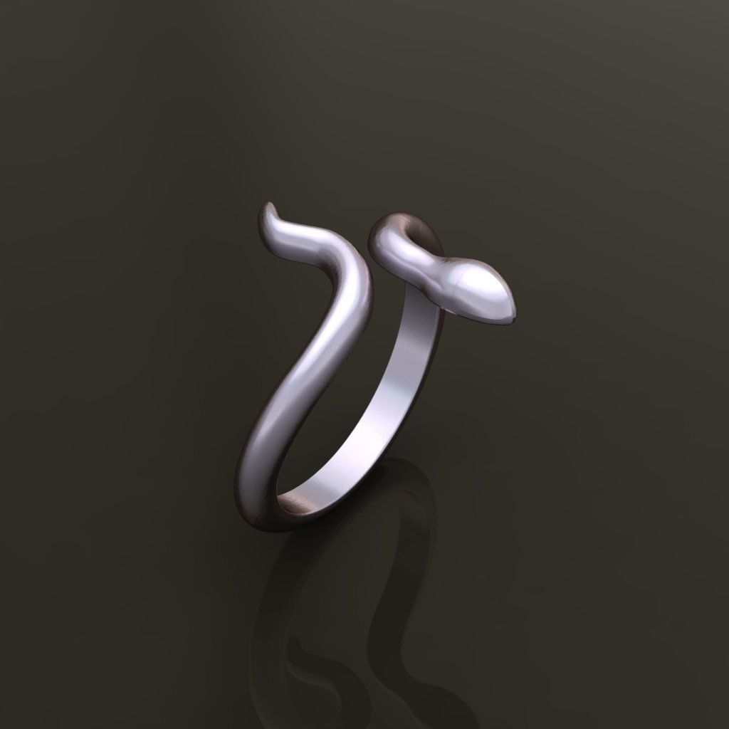 Dainty Snake  Ring Band Mix Size 3D print model_9