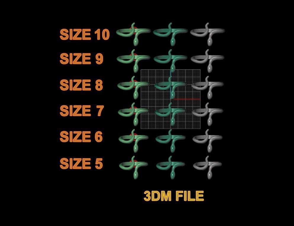 Dainty Snake  Ring Band Mix Size 3D print model_4