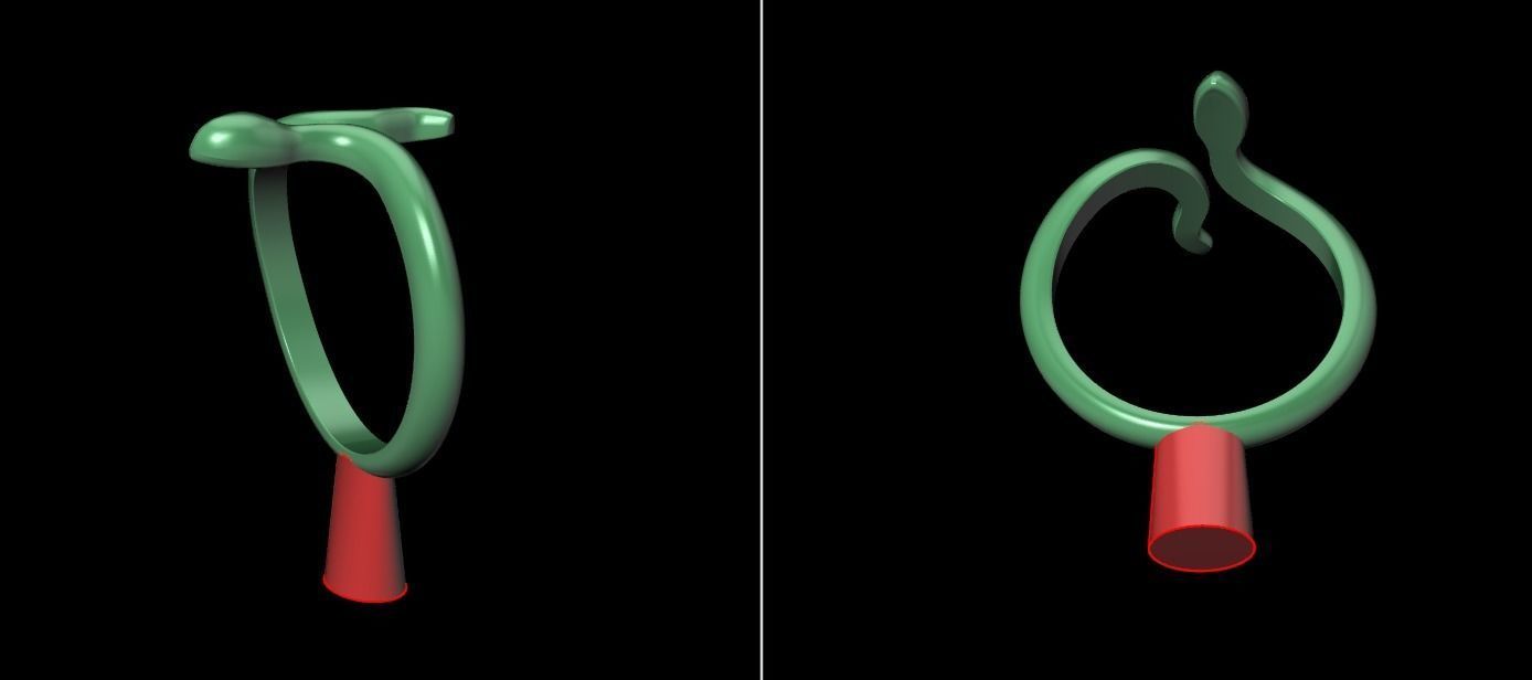 Dainty Snake  Ring Band Mix Size 3D print model_18