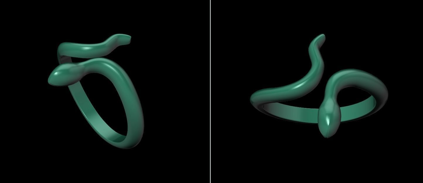 Dainty Snake  Ring Band Mix Size 3D print model_19