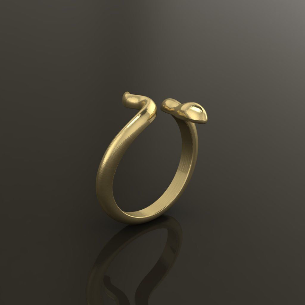 Dainty Snake  Ring Band Mix Size 3D print model_7