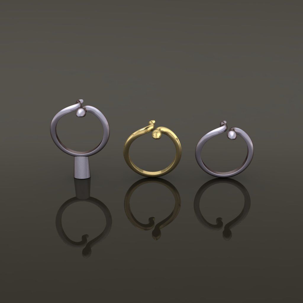 Dainty Snake  Ring Band Mix Size 3D print model_2