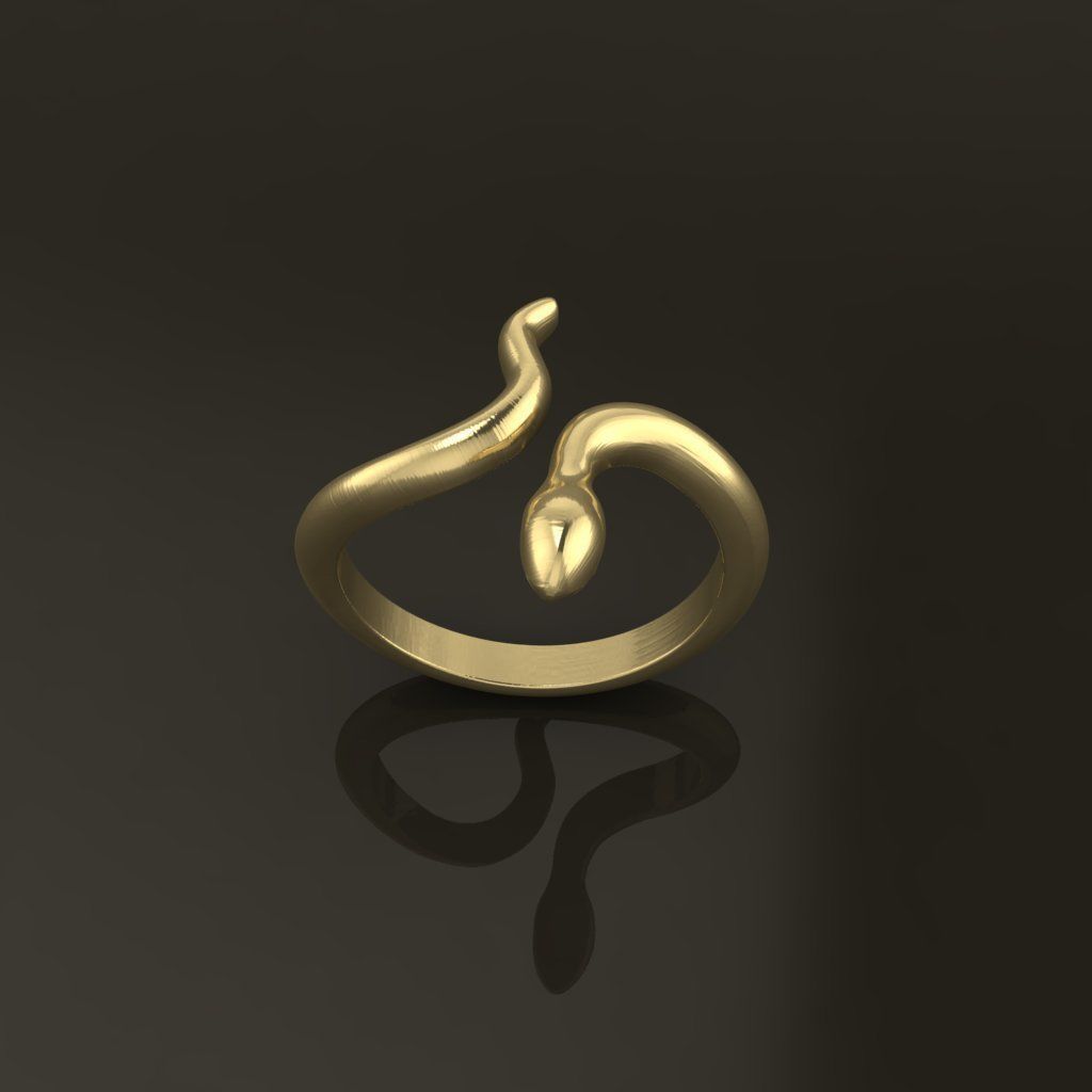 Dainty Snake  Ring Band Mix Size 3D print model_1