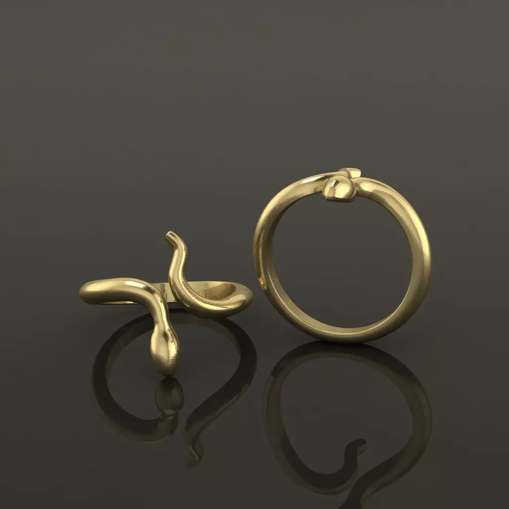 Dainty Snake  Ring Band Mix Size 3D print model_0