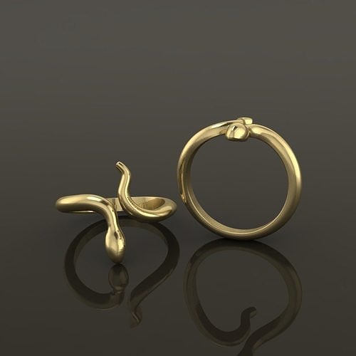 Dainty Snake  Ring Band Mix Size 3D print model