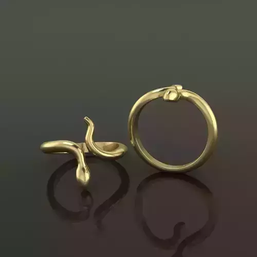 Dainty Snake  Ring Band Mix Size 3D print model