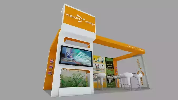    Vision College Exhibition Booth Low-poly 3D model