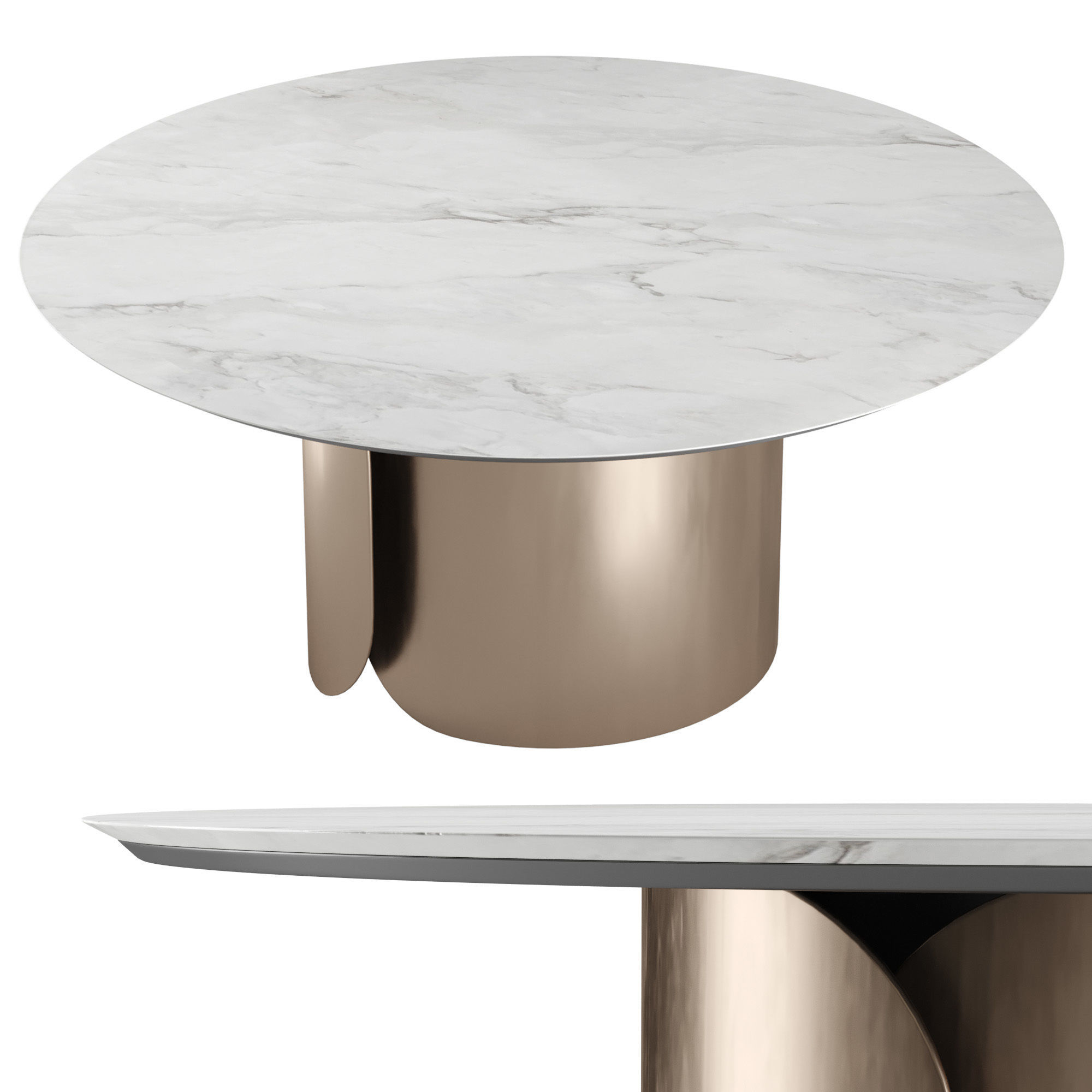 Olivya Stone Aural round dining table 3D model_2