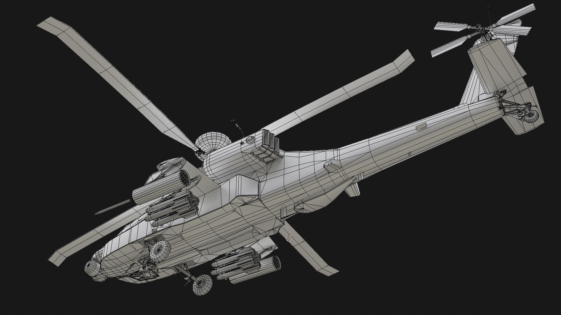 AH64 Apache Helicopters Low-poly 3D model_18