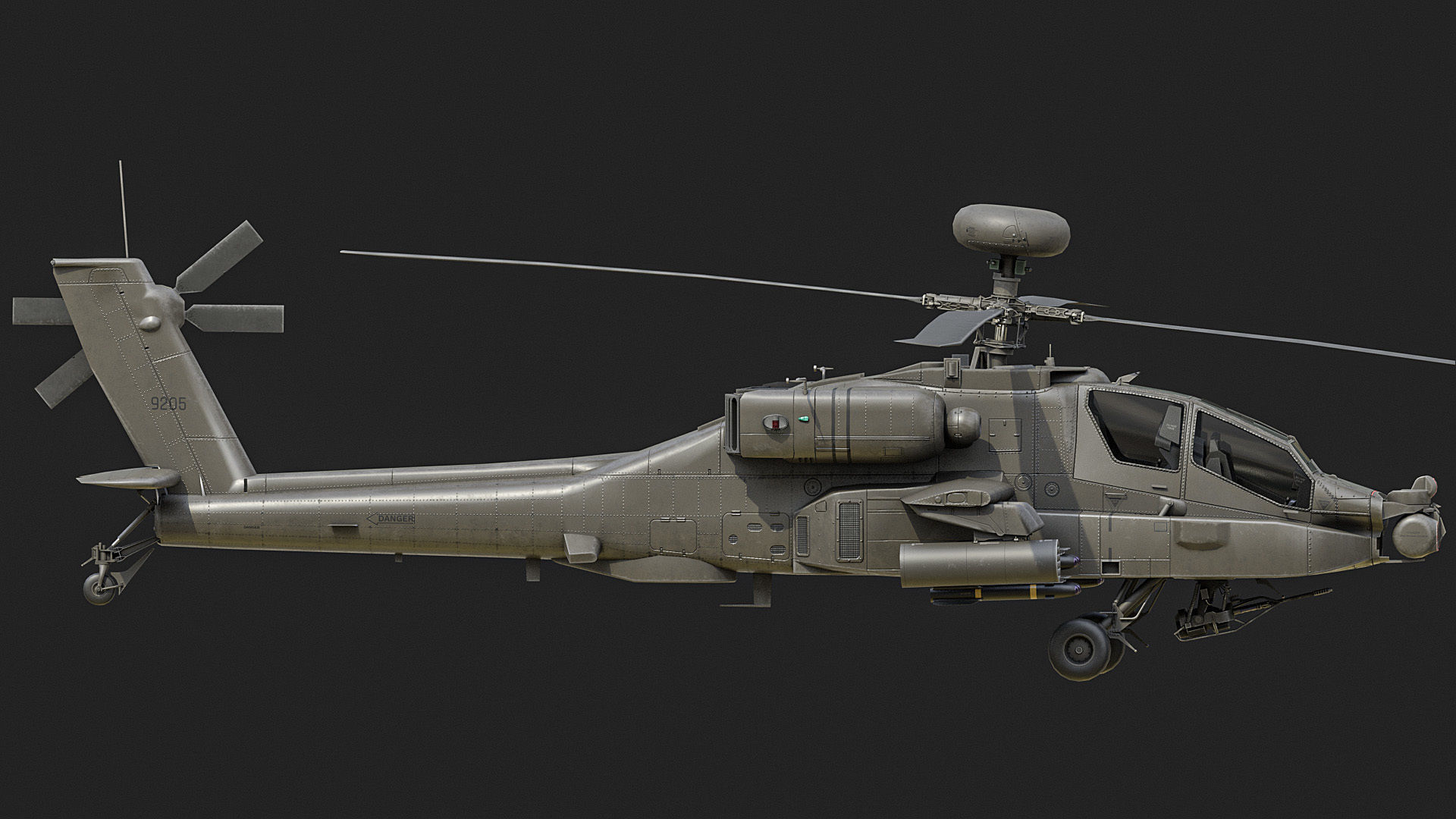 AH64 Apache Helicopters Low-poly 3D model_7