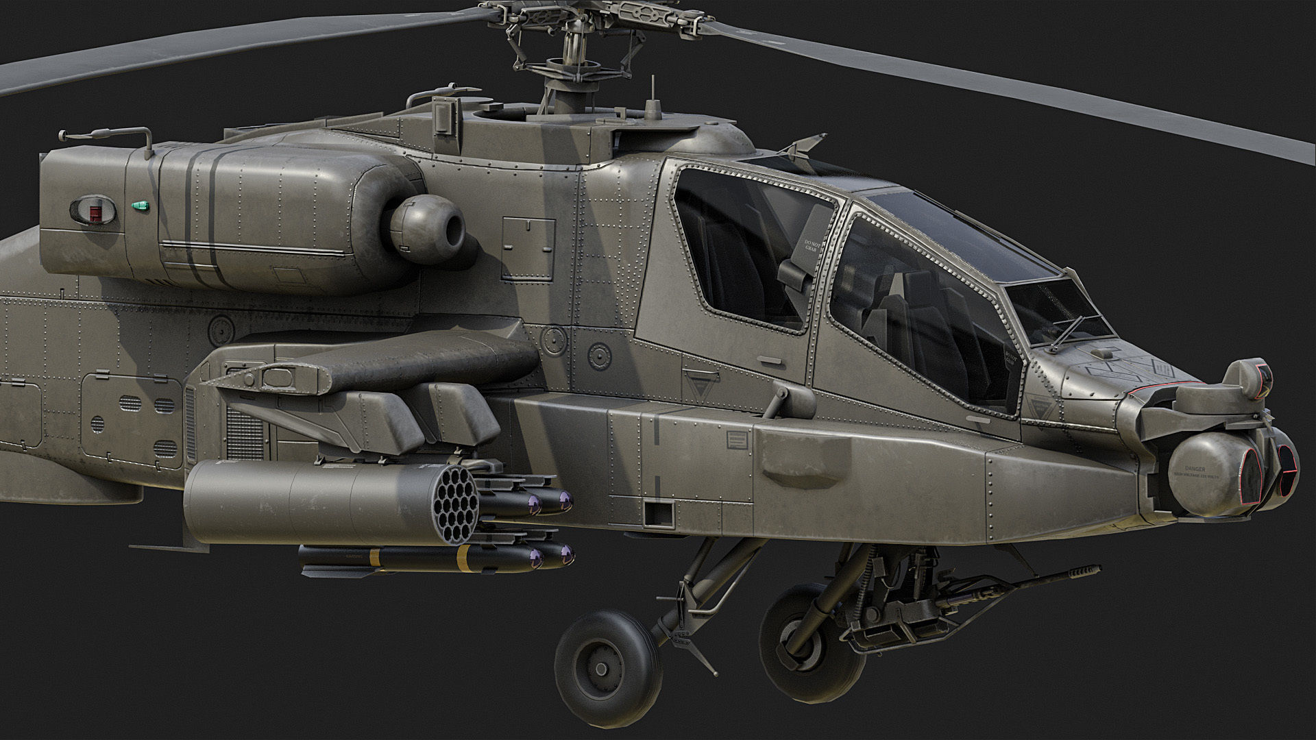 AH64 Apache Helicopters Low-poly 3D model_8