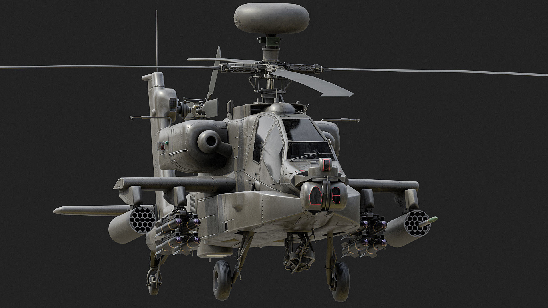 AH64 Apache Helicopters Low-poly 3D model_9