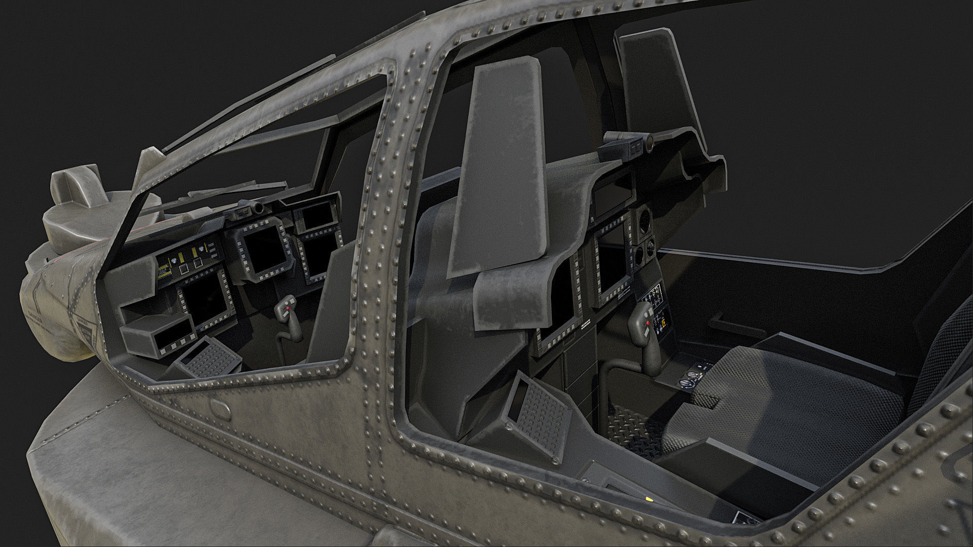 AH64 Apache Helicopters Low-poly 3D model_14