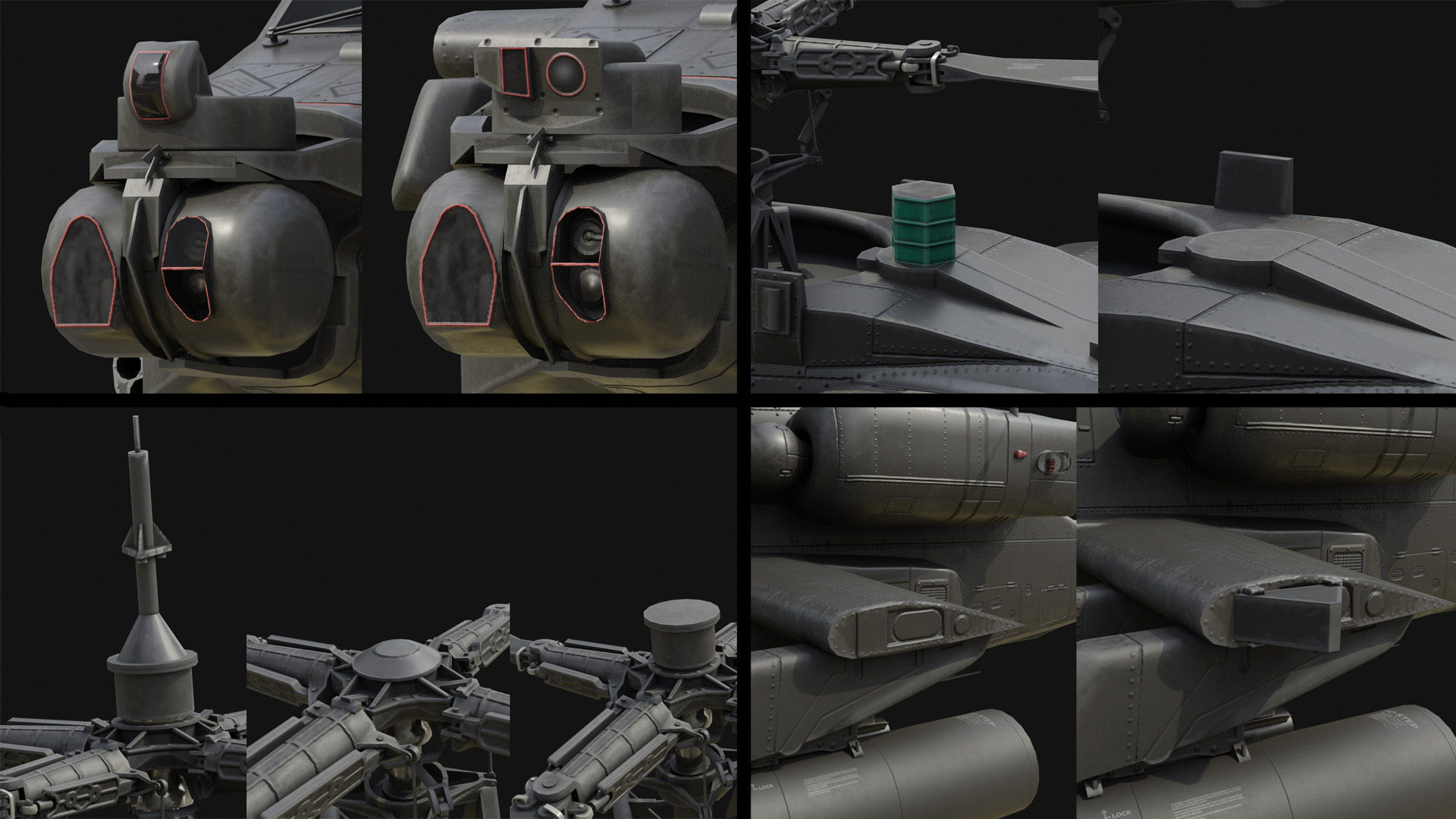 AH64 Apache Helicopters Low-poly 3D model_3