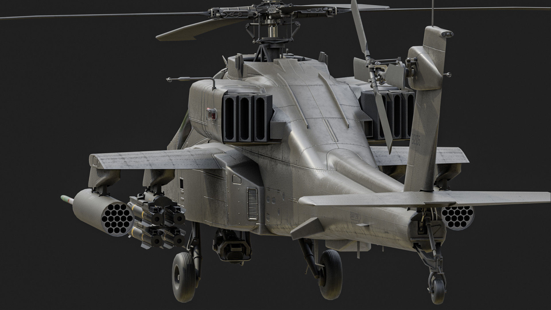 AH64 Apache Helicopters Low-poly 3D model_12