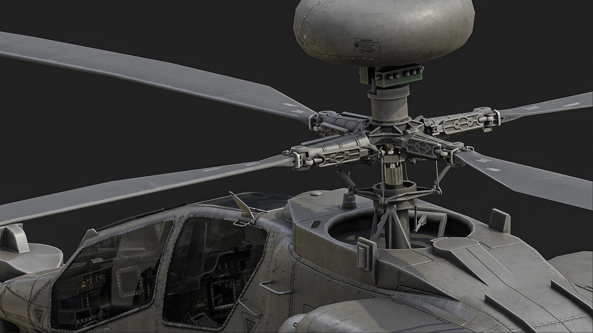 AH64 Apache Helicopters Low-poly 3D model_11