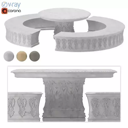 Garden table and bench