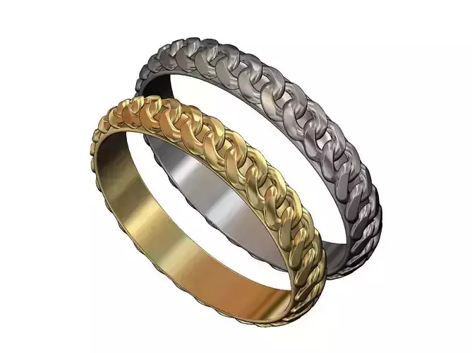 Thin cuban chain link band US size 5to9