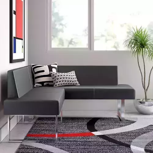 Darcie Faux Leather Sofa  Chaise 3D model
