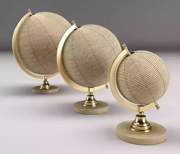 Rattan globe decorative object Free 3D model