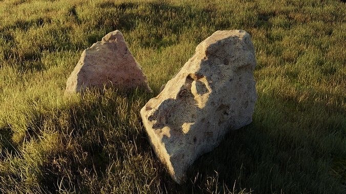 Rock set two rocks Free 3D model