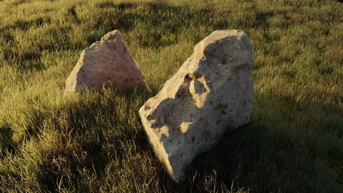 Rock set two rocks Free 3D model