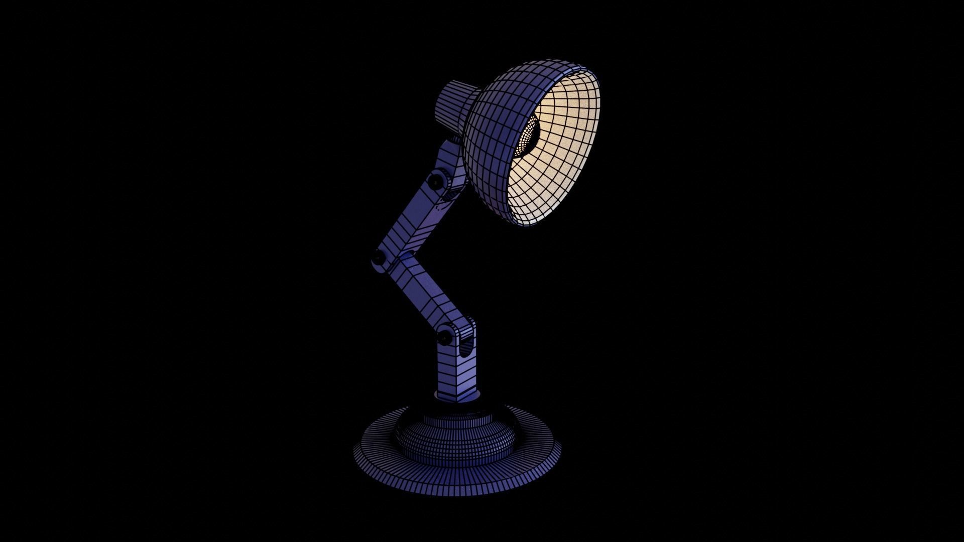 Table Lamp fully Rigged Low-poly 3D model_16