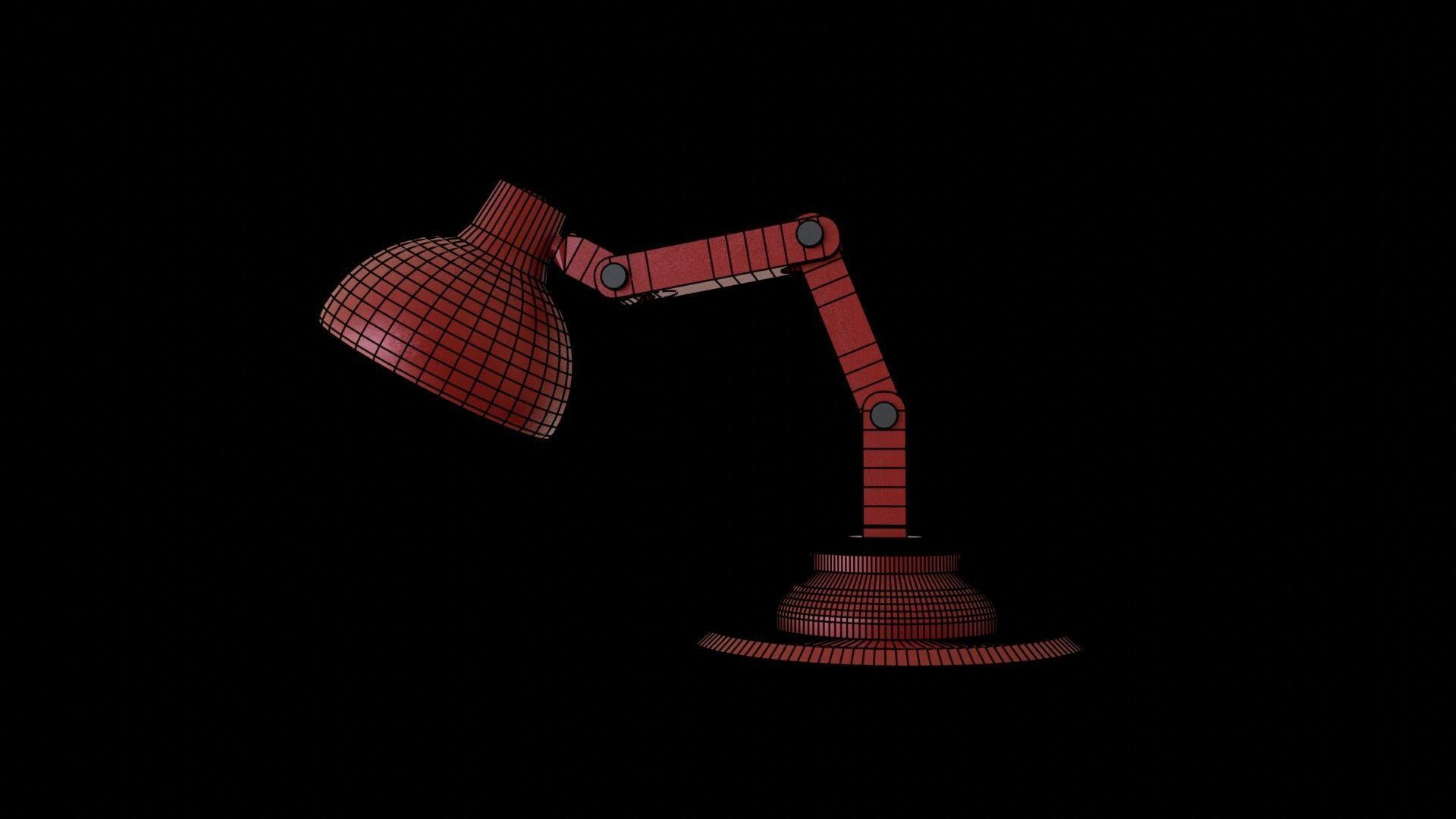 Table Lamp fully Rigged Low-poly 3D model_15