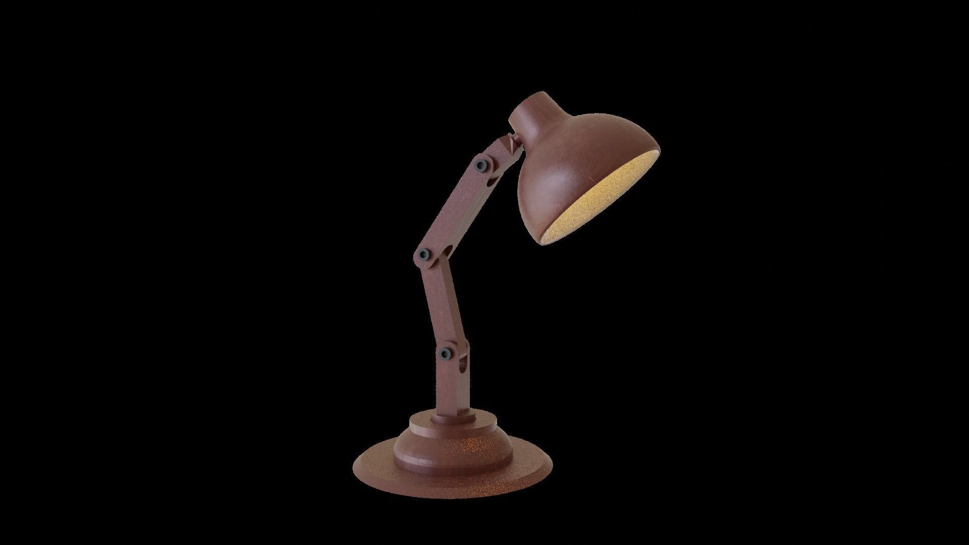 Table Lamp fully Rigged Low-poly 3D model_11