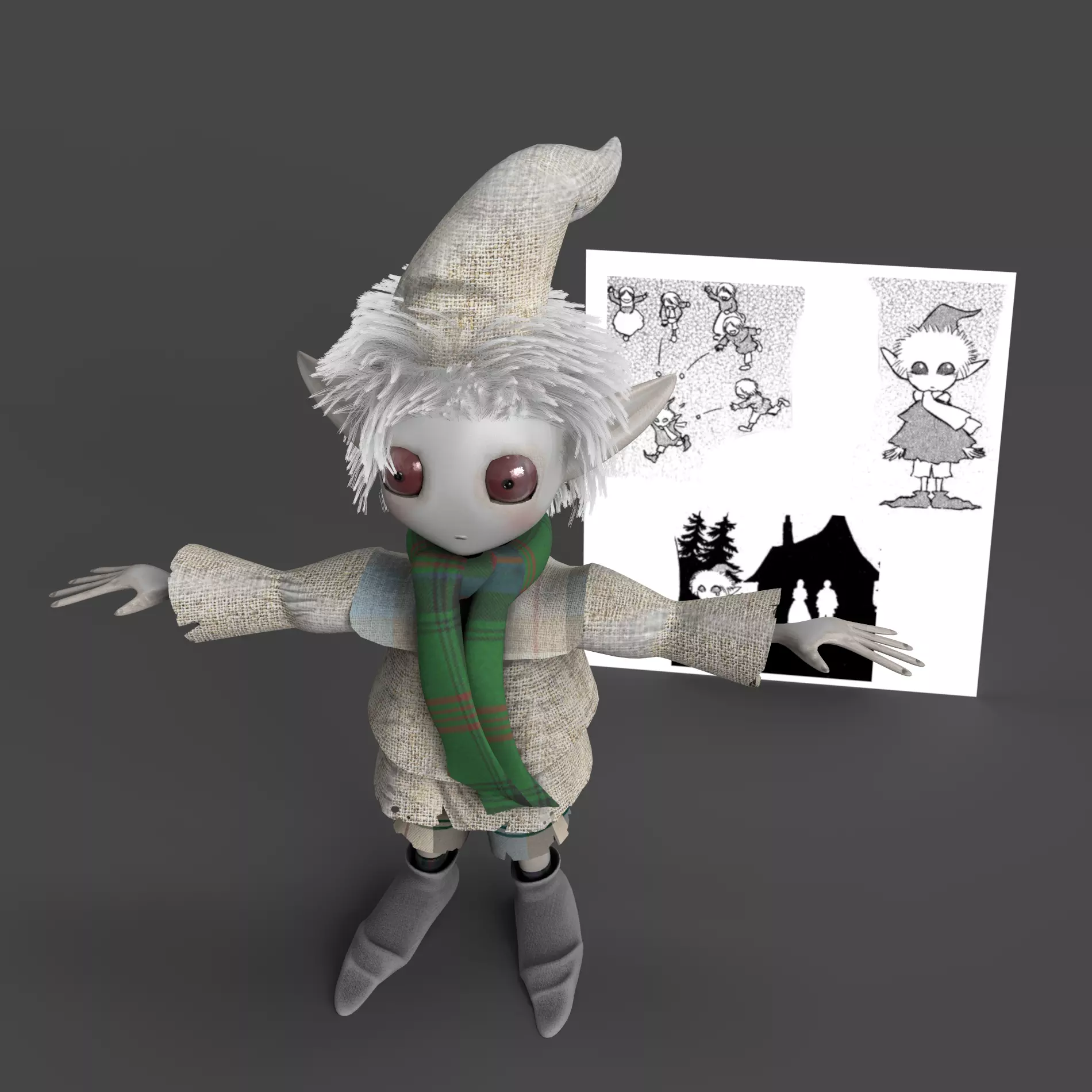 Peekaf The Outcast - Character Low-poly 3D model_0