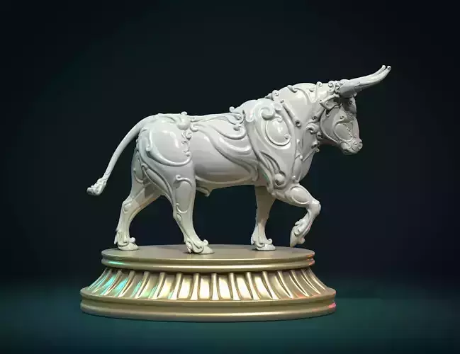 Ornate Bull 3D print model