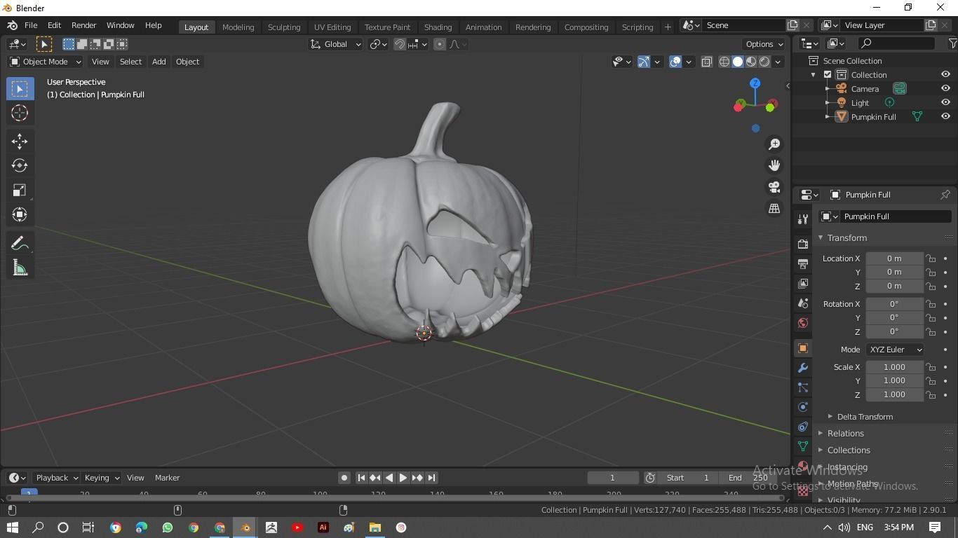 Halloween pumpkin 3D model_8