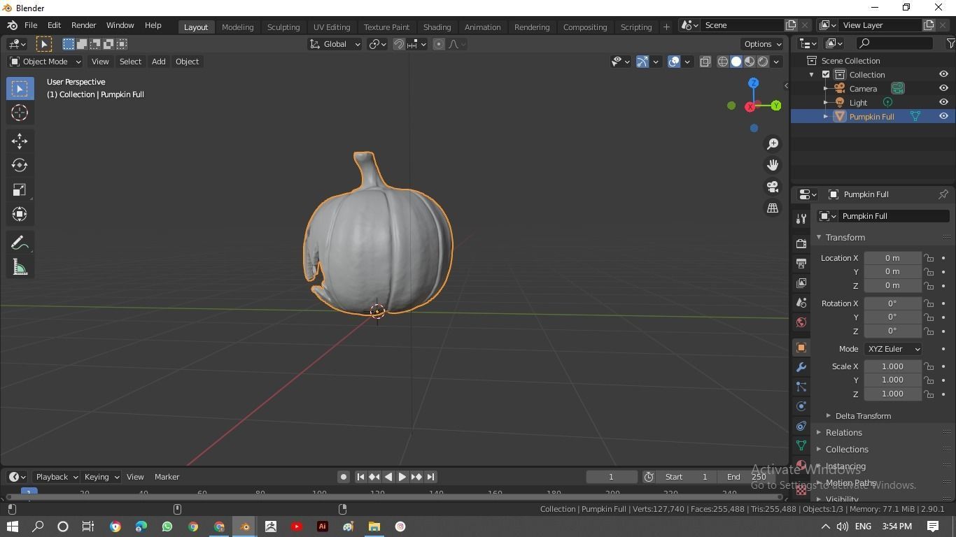 Halloween pumpkin 3D model_2