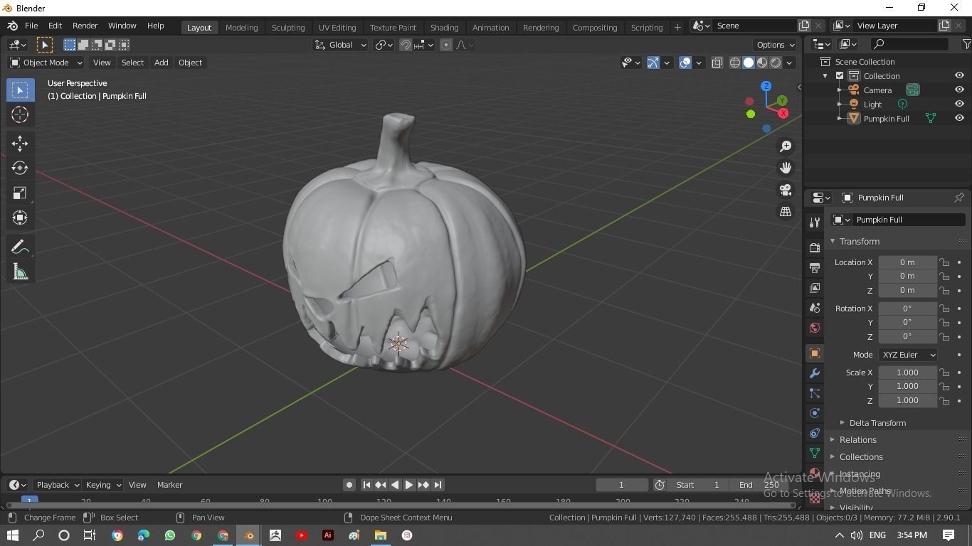 Halloween pumpkin 3D model_7
