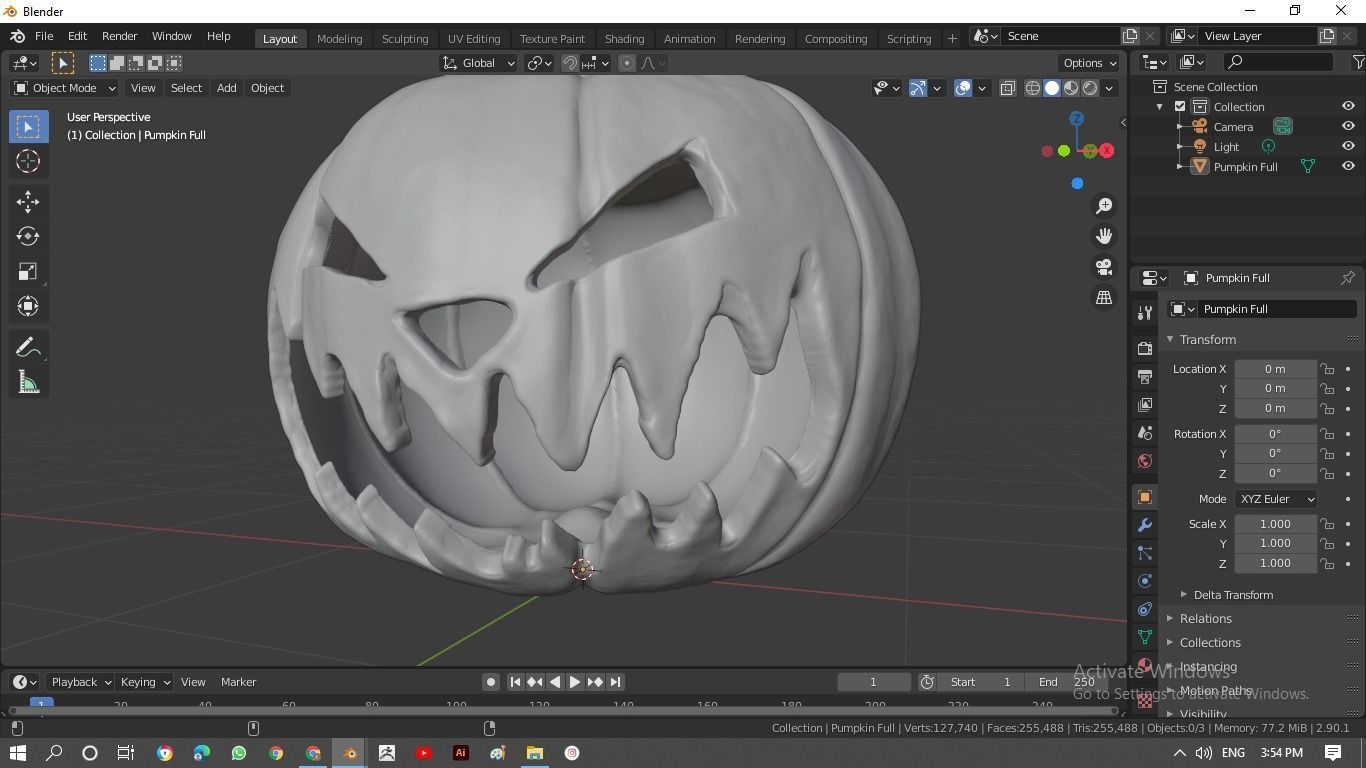 Halloween pumpkin 3D model_5
