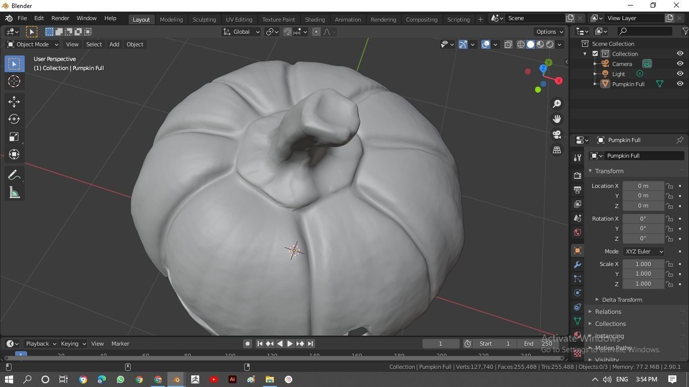 Halloween pumpkin 3D model_6
