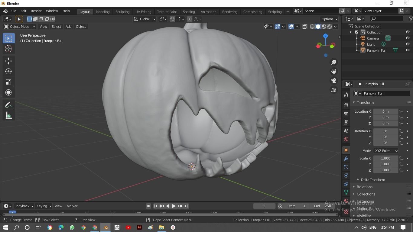 Halloween pumpkin 3D model_9