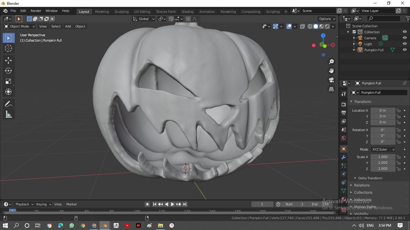 Halloween pumpkin 3D model_4