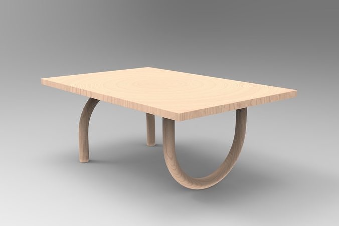 Typography-Inspired Wooden Tables 3D model