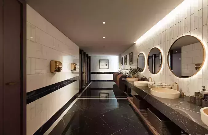 The Hotel Restrooms Design 3D model