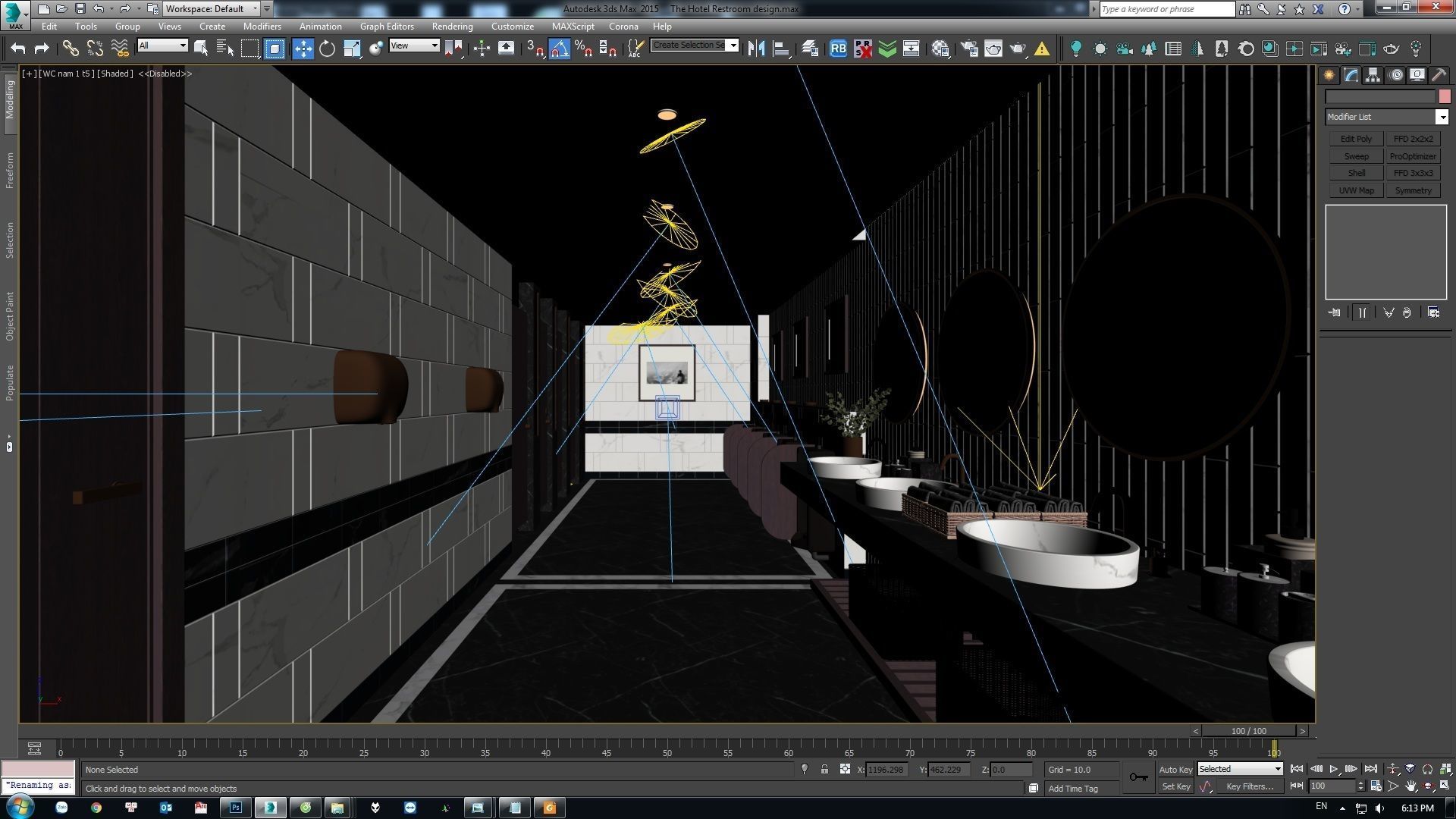 The Hotel Restrooms Design 3D model_4