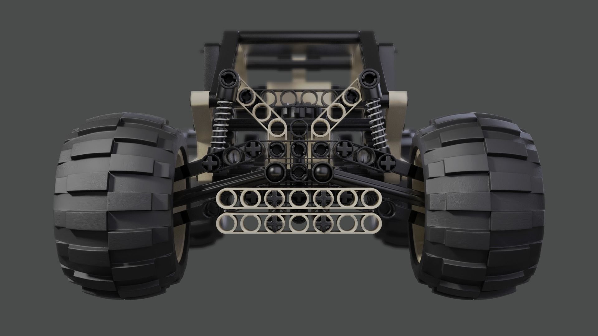 Rigged Lego buggy 3D model_5