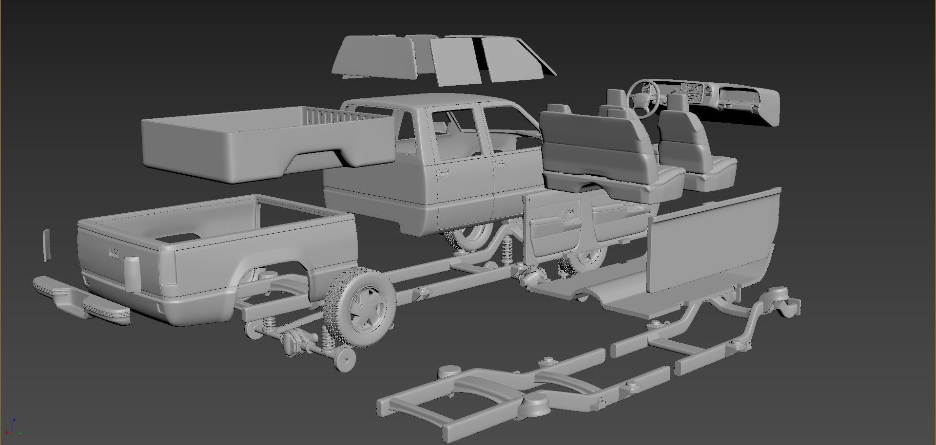 Chevrolet C-K 4th Gen Crew Cab 3D print model_9