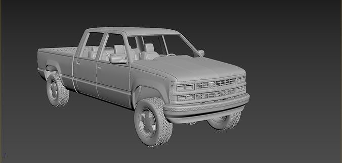 Chevrolet C-K 4th Gen Crew Cab 3D print model 6