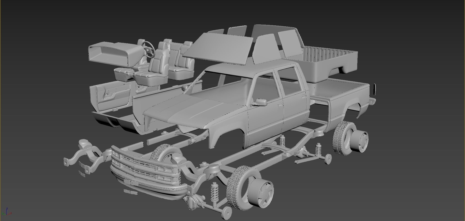 Chevrolet C-K 4th Gen Crew Cab 3D print model_8